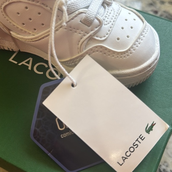 *NEW* LACOSTE TODDLER LINESHOT TENNIS SNEAKER WHITE 5.5 w/ BOX - Picture 4 of 8